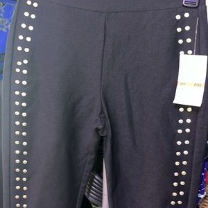 #8 NWT (XSP)Michael KORS gold studded side Leg black leggings